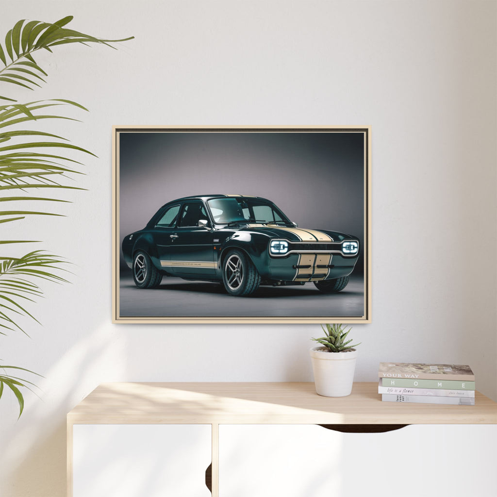 Framed Matte Canvas – Classic Retro Muscle Car Wall Art