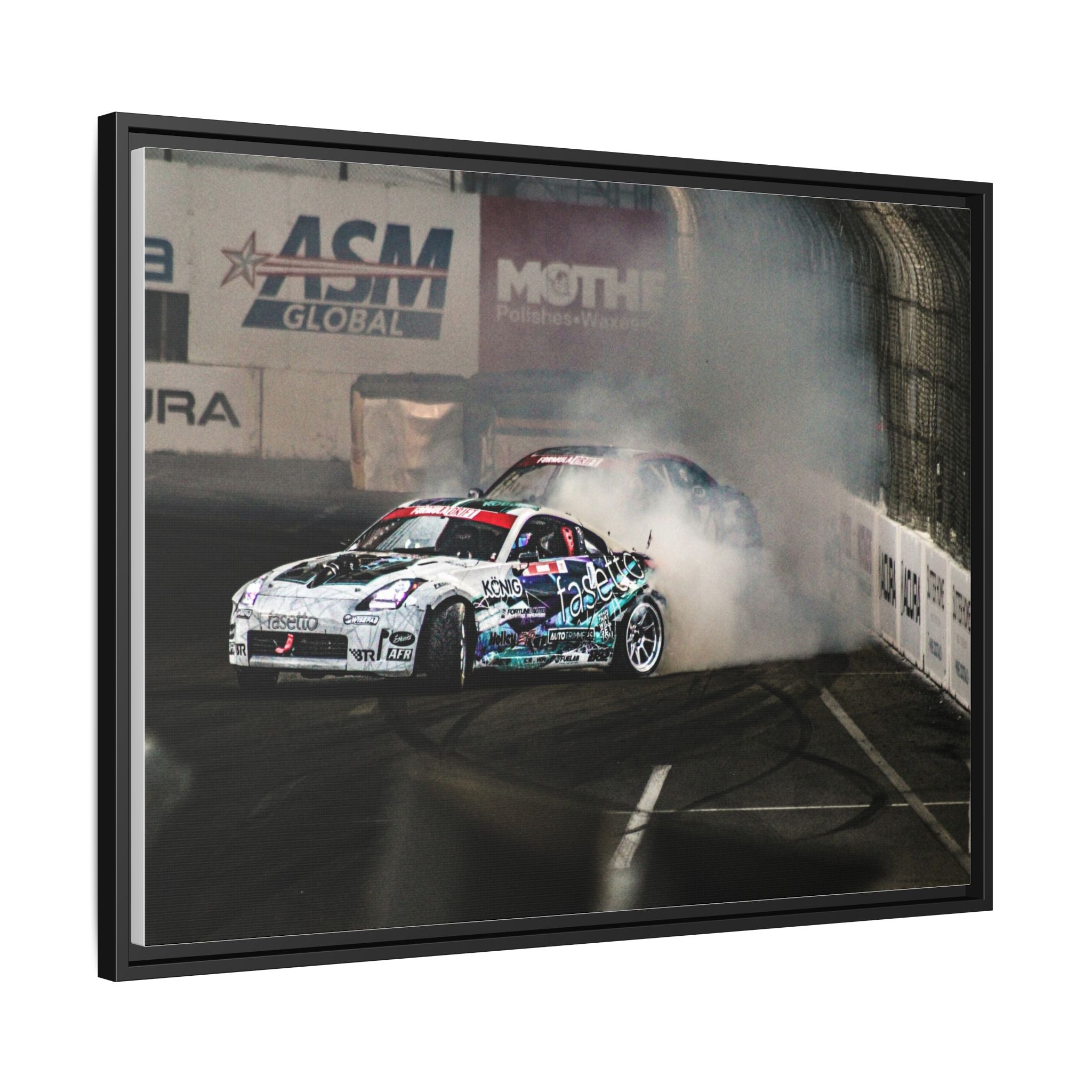Drift Racing Canvas Print — Framed Matte Automotive Wall Art