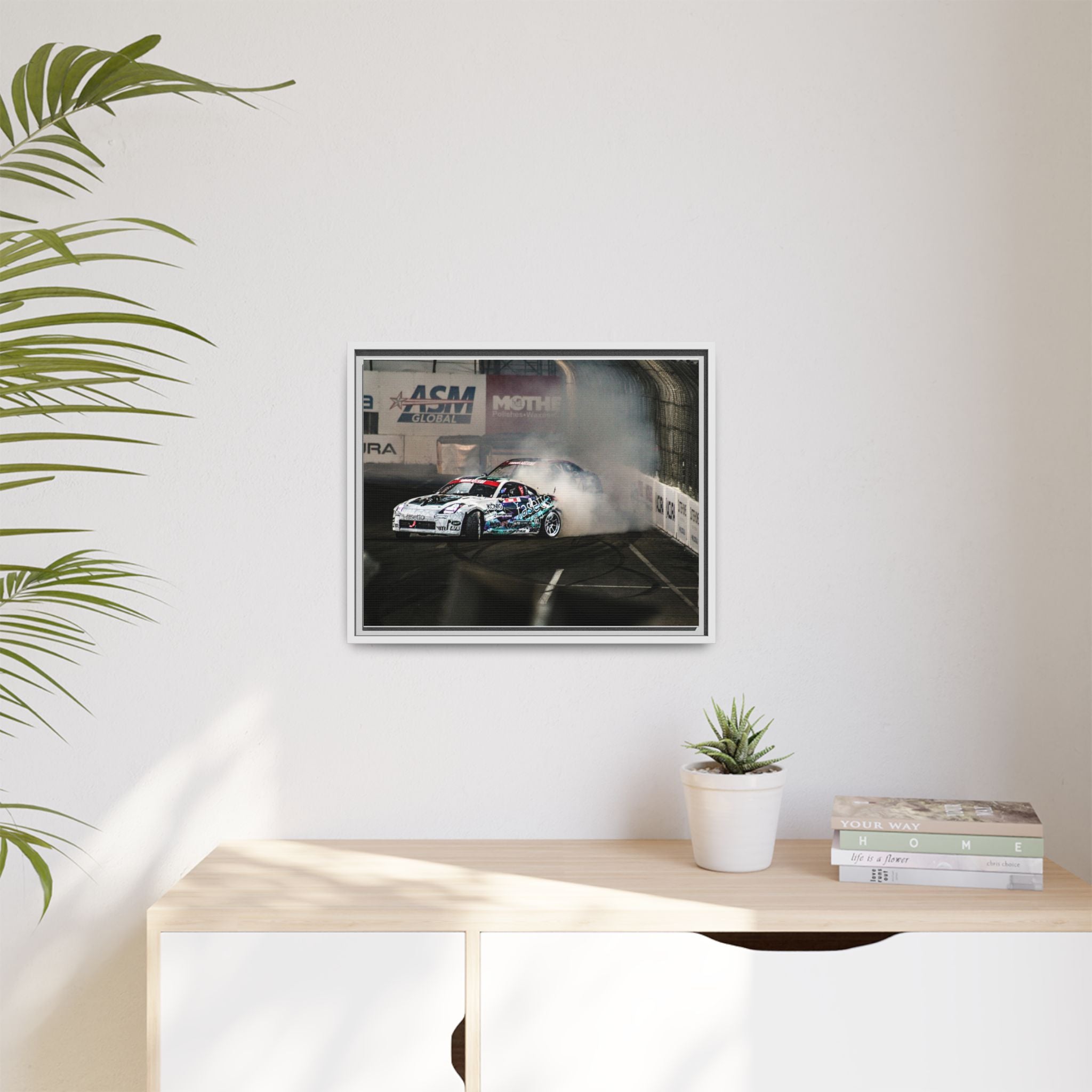 Drift Racing Canvas Print — Framed Matte Automotive Wall Art