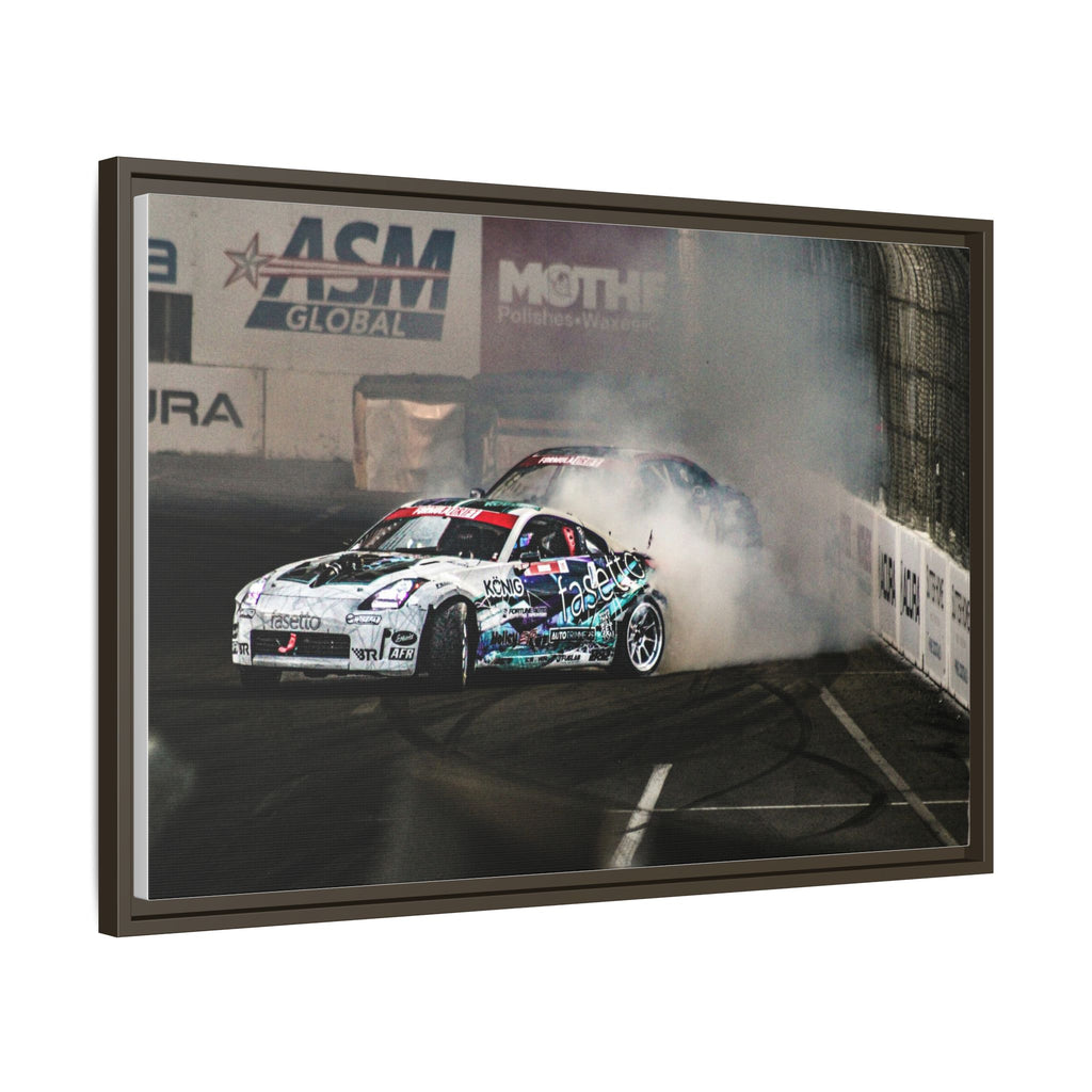 Drift Racing Canvas Print — Framed Matte Automotive Wall Art