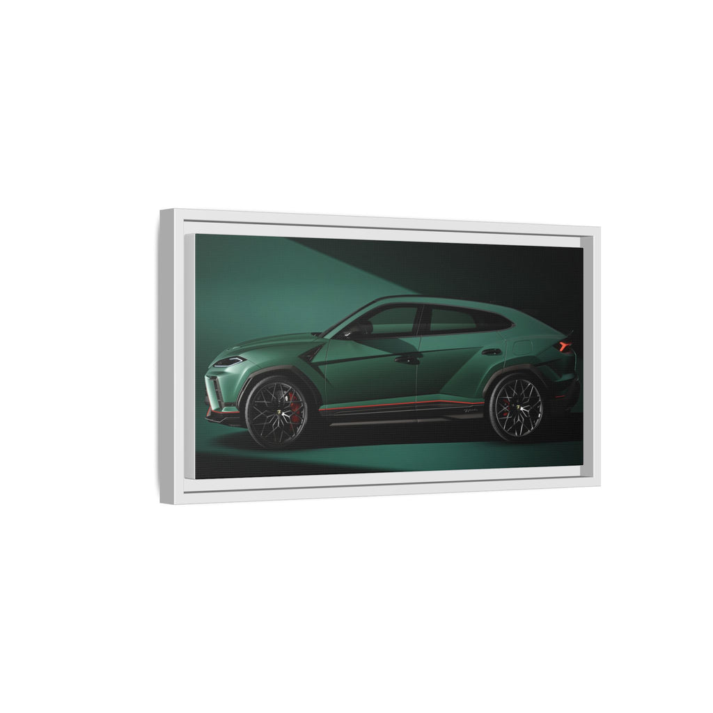 Framed Matte Canvas Print — Emerald Sports SUV Wall Art
