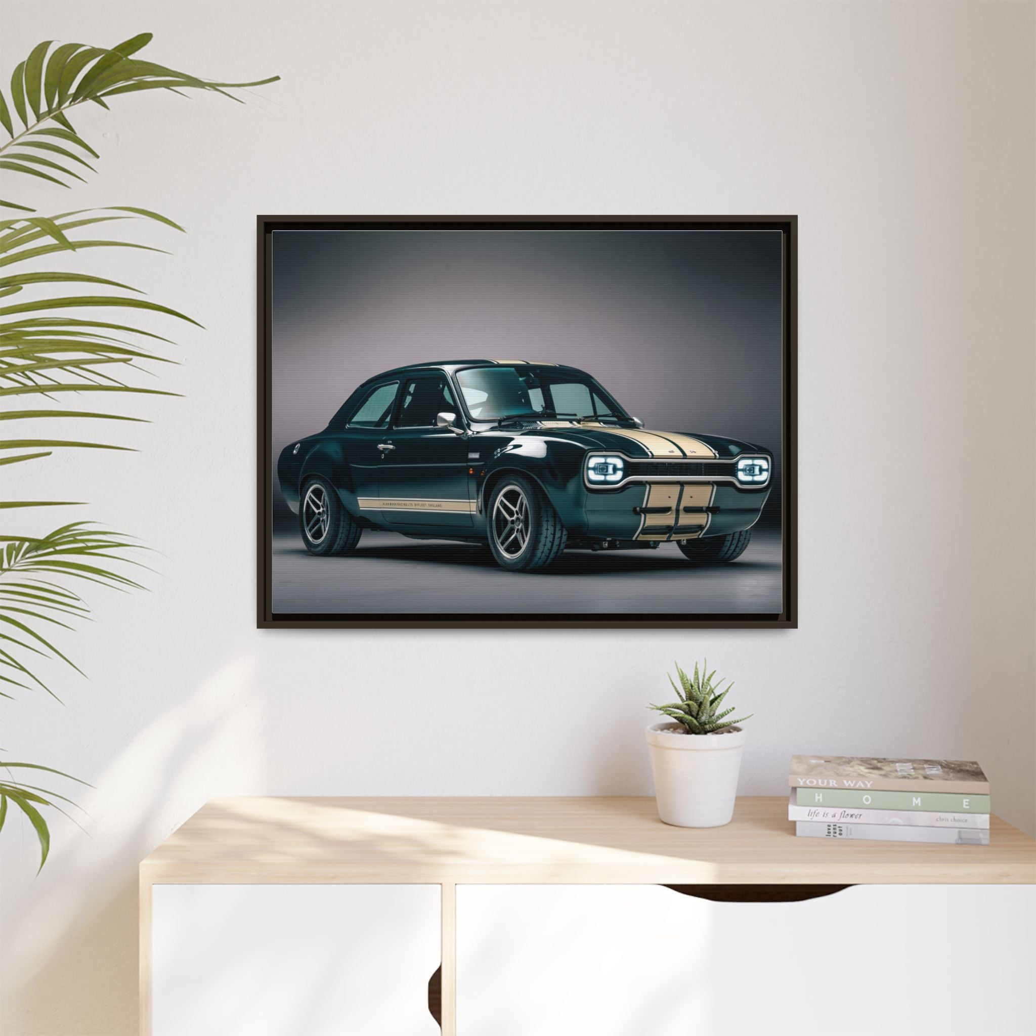 Framed Matte Canvas – Classic Retro Muscle Car Wall Art