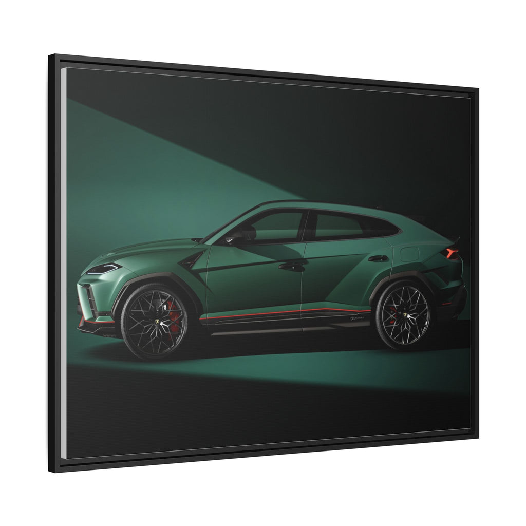 Framed Matte Canvas Print — Emerald Sports SUV Wall Art