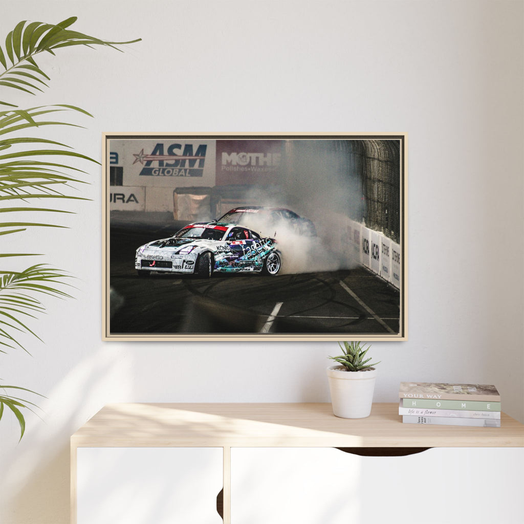 Drift Racing Canvas Print — Framed Matte Automotive Wall Art