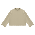 Unisex Mock Neck Raw Edge Boxy Sweatshirt