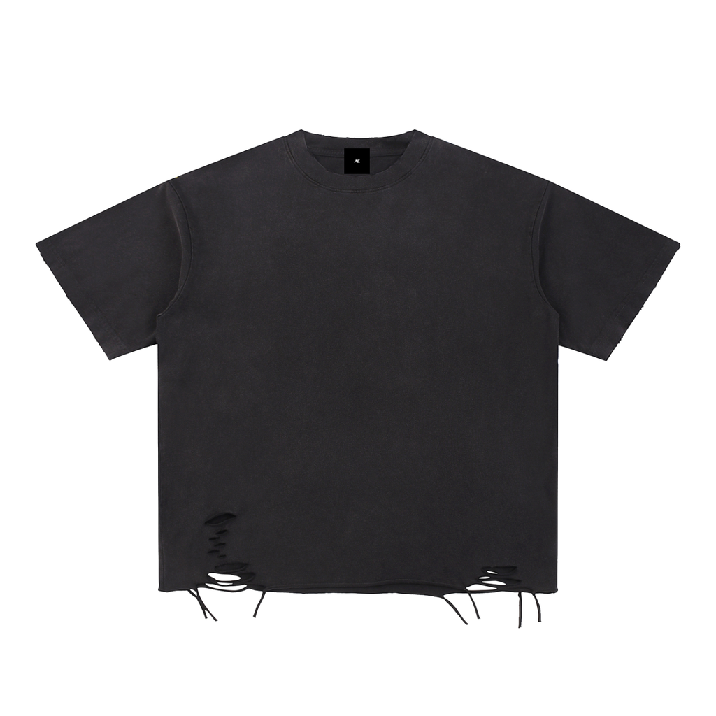 Snow Washed Raw-Hem T-Shirt